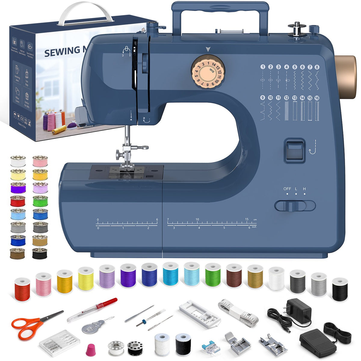 Seavon FHSM-70 Portable Sewing Machine for Denim Hems & Home Mending