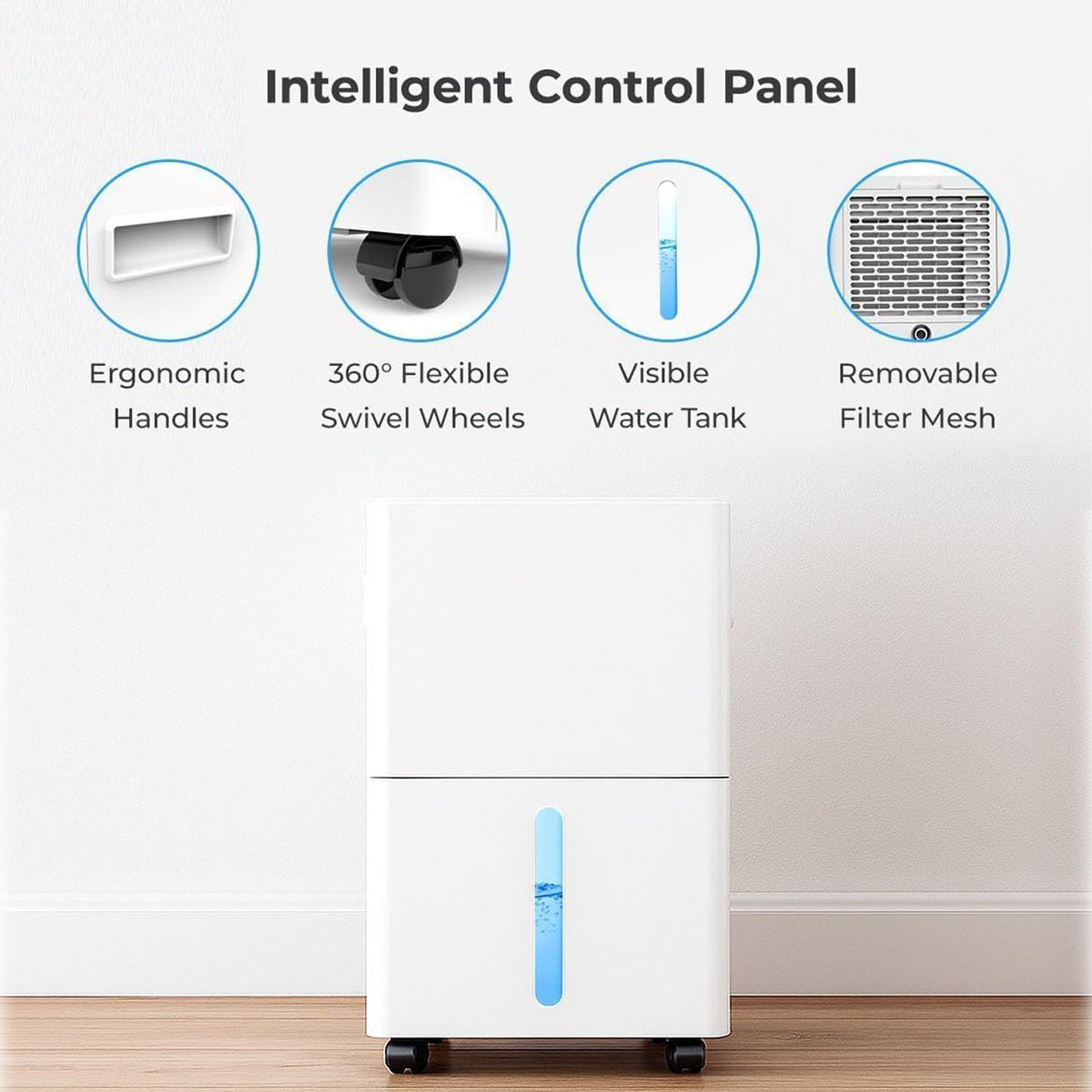 Seavon 1500 Sq.Ft Dehumidifiers, 21 Pint Dehumidifier for Basement with Drain Hose, Dehumidifier for Bathroom, Bedroom, Large Room, 3 Modes, Auto Defrost, Intelligent Humidity Control