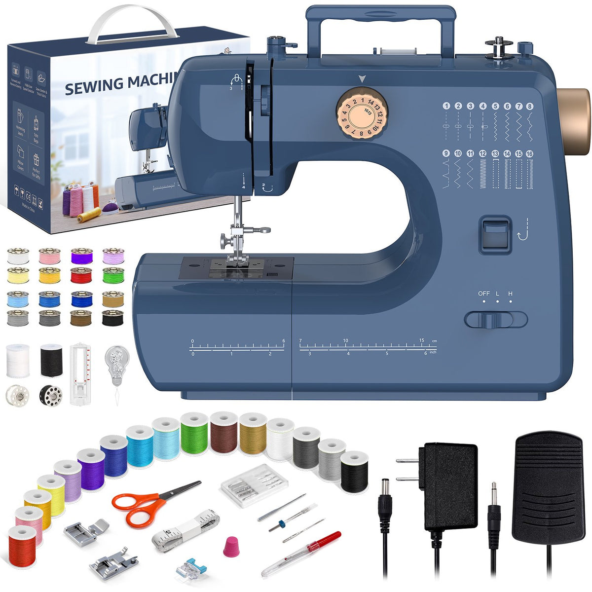 Seavon FHSM-70 Portable Sewing Machine for Denim Hems & Home Mending