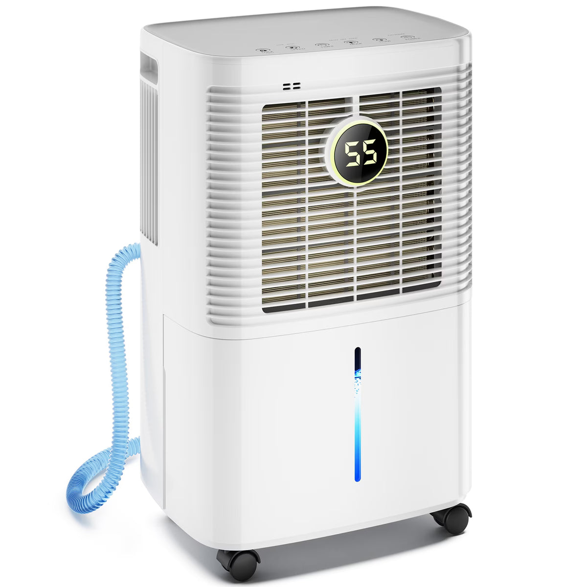Seavon 34-Pint Dehumidifier for Basement Up to 2,500 Sq. Ft., 40 dB Quiet Dehumidifier with Color Humidity Ring, 3 Modes, 0.5-Gal Tank, 3.3-Ft Drain Hose and Auto Defrost