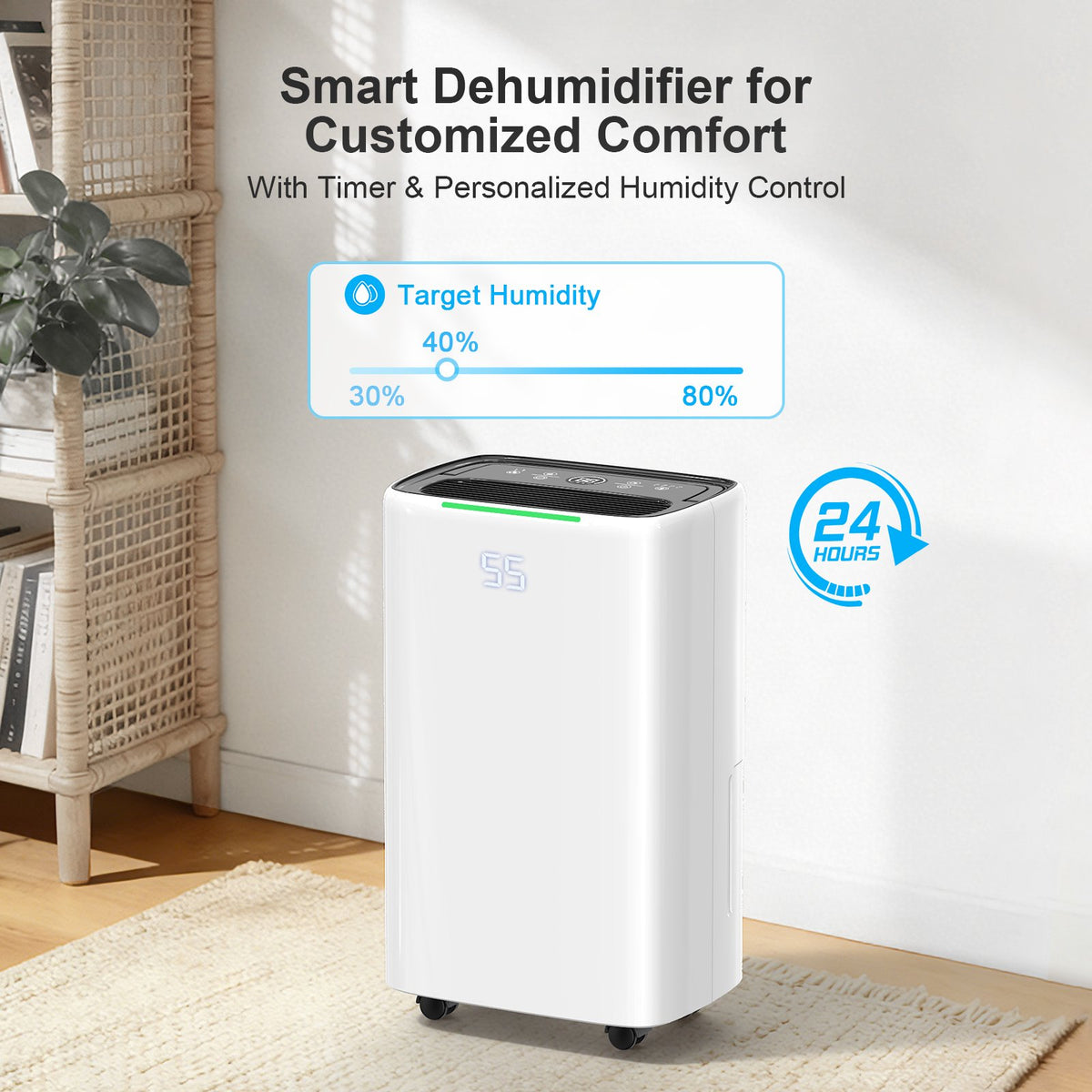 Seavon LT260 52 Pint Dehumidifier for Basement and Home, Up to 5,000 Sq. Ft.