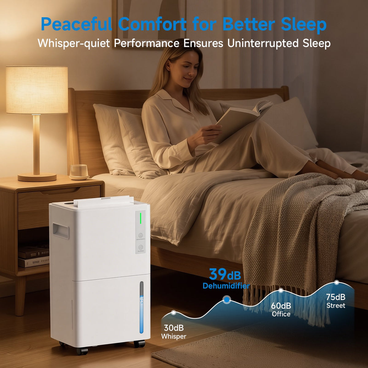 Seavon 21-Pint Dehumidifier for Basement Up to 1,500 Sq. Ft., 39 dB Quiet Dehumidifier for Home with Drain Hose, 3 Modes, Smart Humidity Control, 24H Timer and Auto Defrost