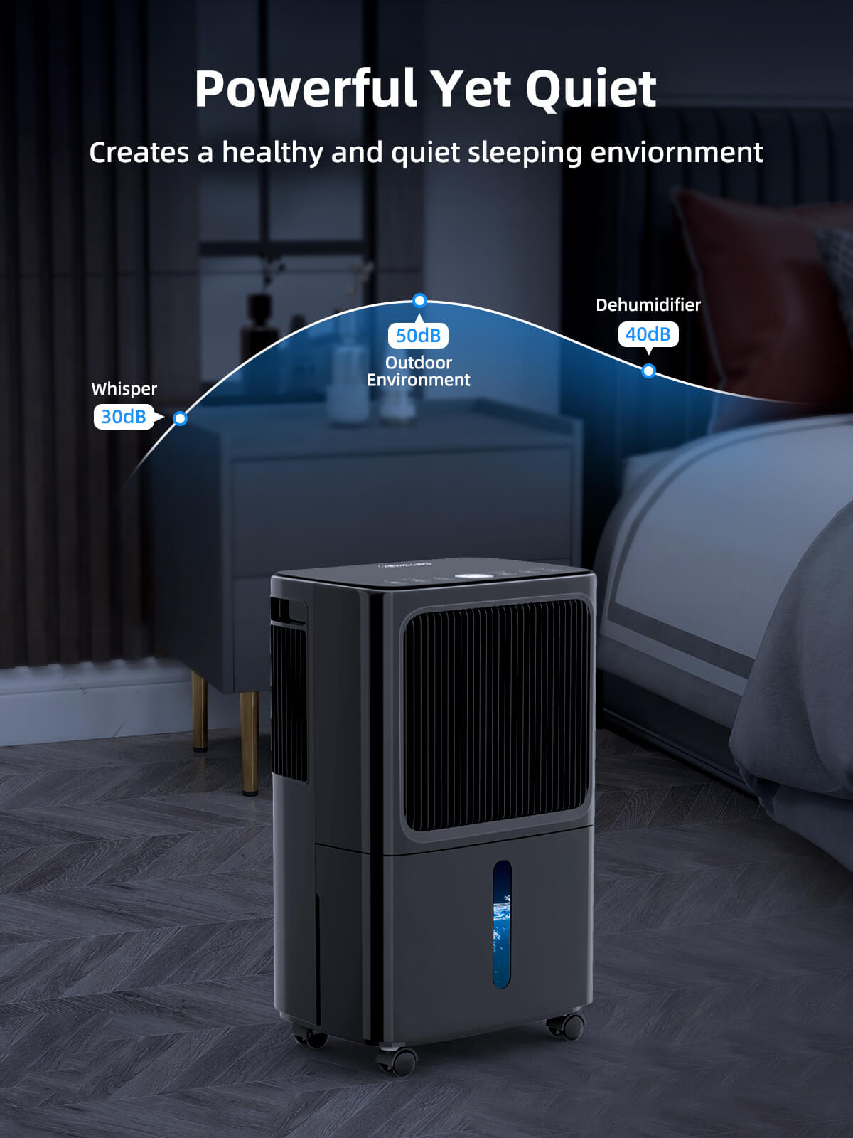VEAGASO VG800 Max 34 Pints Dehumidifier for Basement & Large Rooms Up to 2500 Sq. Ft, Energy Star, Drain Horse - Black