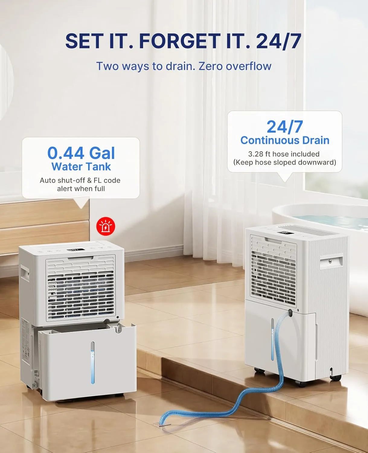 VEAGASO BP04 Max 32-Pints Dehumidifier for & Basement, Bedroom, Covers up to 2,000 Sq. Ft - Energy-Efficient & Quiet Operation